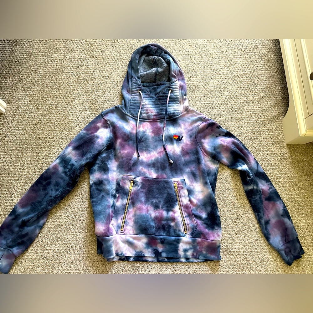 Aviator nation purple tie dye ninja sweatshirt, size small